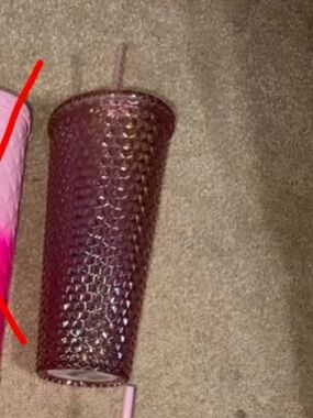 Textured Magenta Travel Tumbler with Straw
